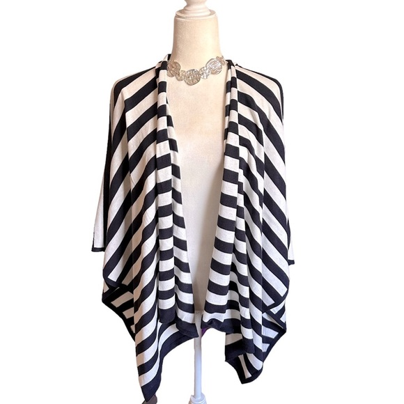 Talbots Nautical Stripes Oversized Sweater Shawl/Shrug - NWOT - Picture 1 of 3